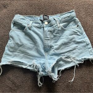 BDG Blue Distressed Girlfriend High Rise Jean Shorts